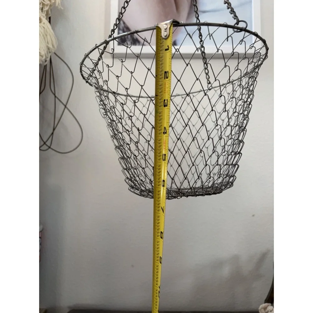 Folding Steel Wire Fishing Net Bait Cage Trap, Primitive Hanging Basket Collapse